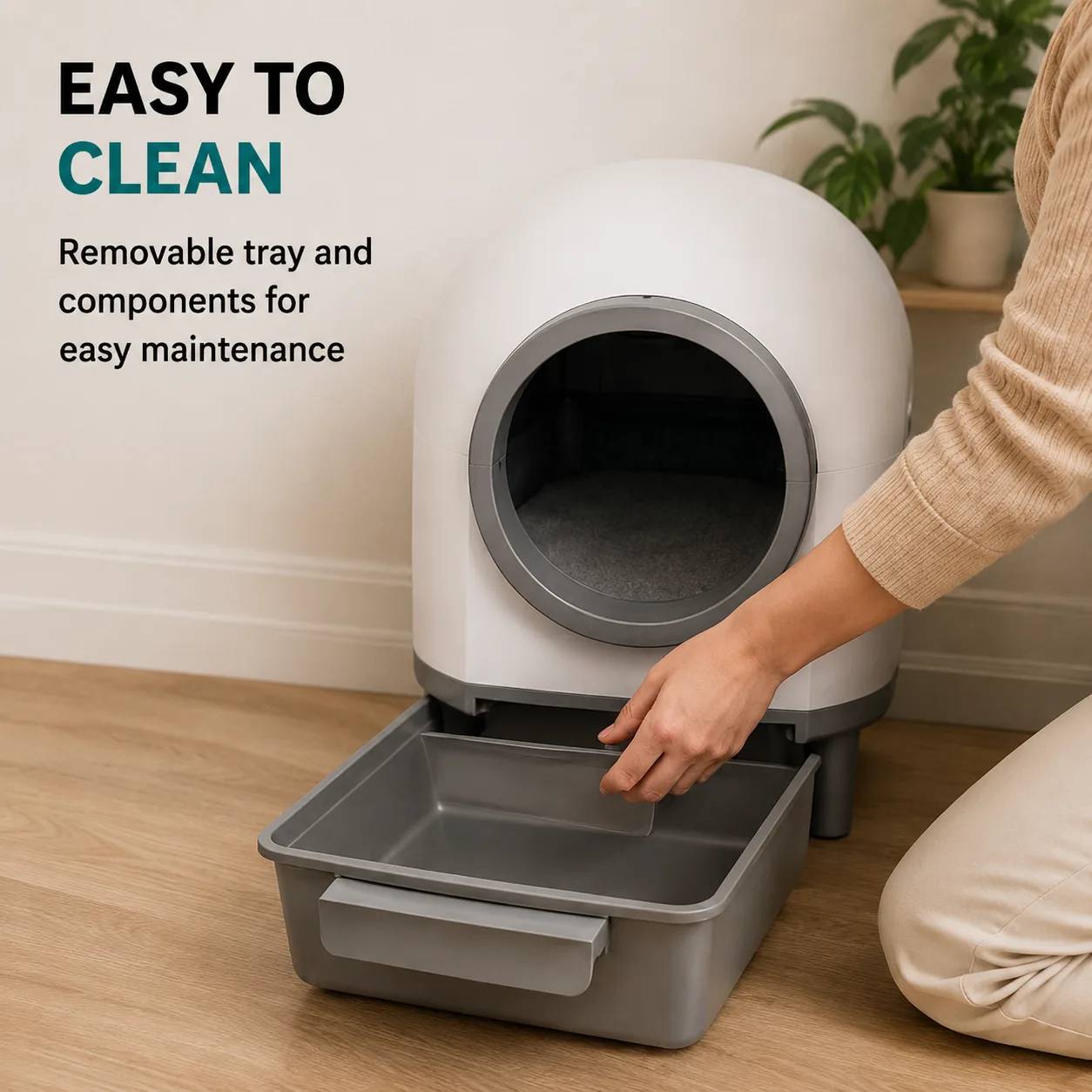 Easy to clean removable tray